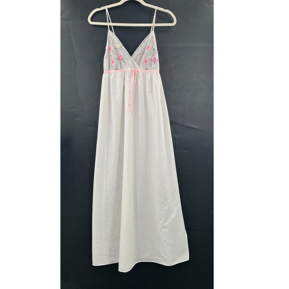Vintage 1970s‎ coquette boho fairycore slip dress floral emboirdered feminine - Picture 12 of 12